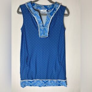 Cabana Life Small Dress Blue Mini Fringe Preppy Resort Boating Vacation Beach